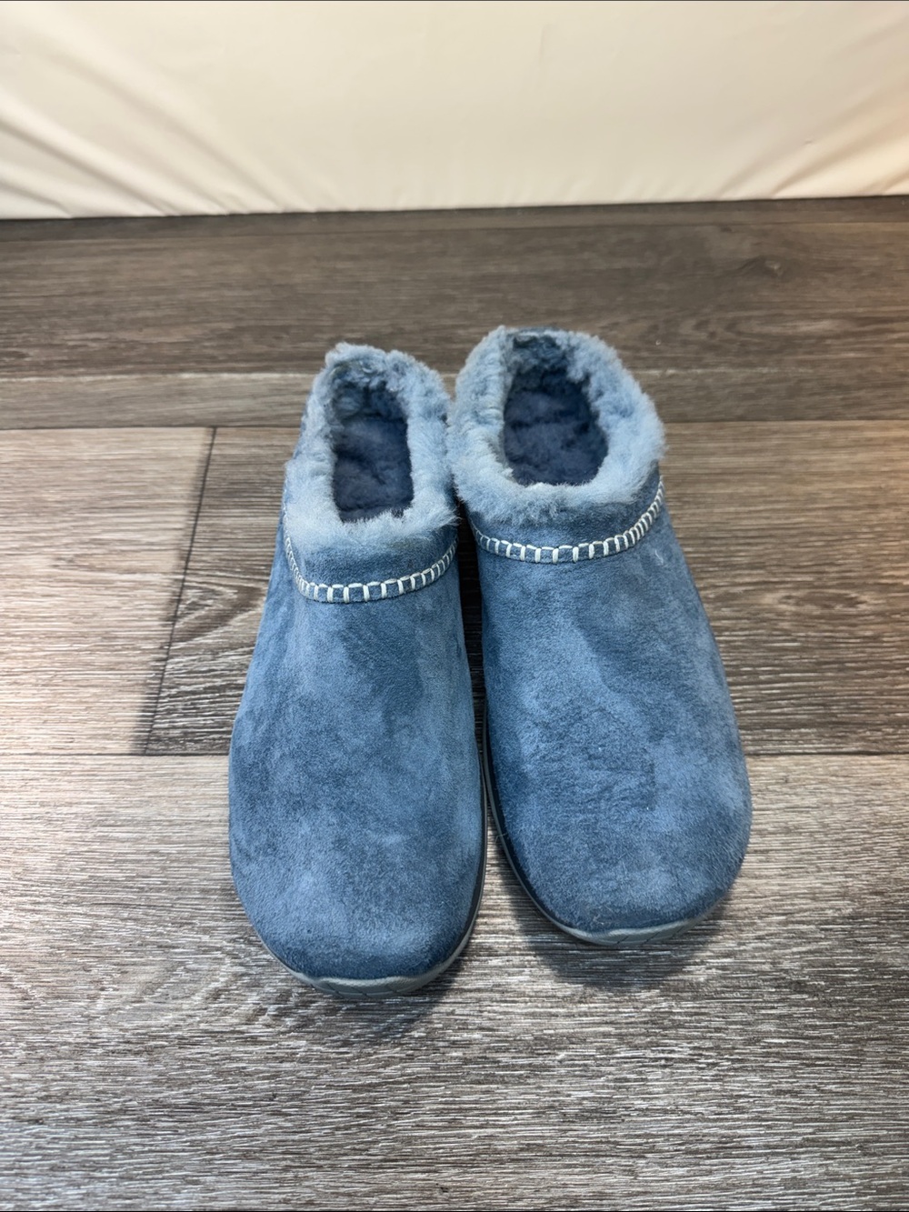 Merrell Blue Suede Shearling Clog Mules woman’s size 44 (j300)